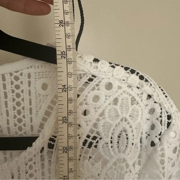 Ruby Rd. White Lace Cardigan Cover Up Top Women's Sz. Medium - Picture 4 of 5